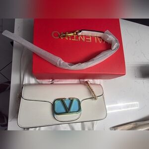 White Clutch with Gold Accent